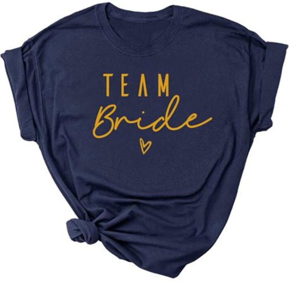 RuDily Bride Bachelorette Party T-Shirts Blue w/Gold type - XL Size